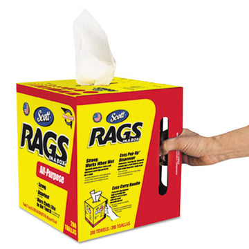 Scott® Rags In A Box, Pop-up Box, 10 X 12, White, 200-box freeshipping - TVN Wholesale